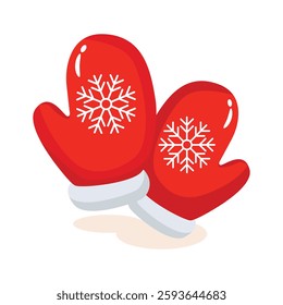 A customizab;le 3d style icon of winter gloves with snowflakes