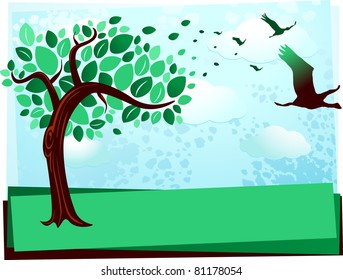 Customizable background on the concept of environmental protection, vector