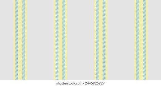 Customizable background seamless texture, skirt vertical textile stripe. Room lines pattern vector fabric in sterling silver and yellow color.