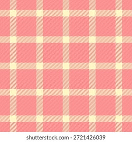 Patrón de tartán de fondo personalizable, Vector a cuadros textil de campo. Tejido de textura de cuadros sin costuras envejecido en paleta de colores rojos y claros.