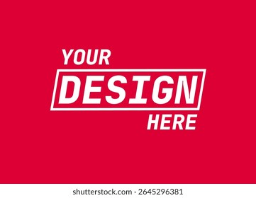 Customizable badge design featuring bold text your design here for branding and logo mockups.