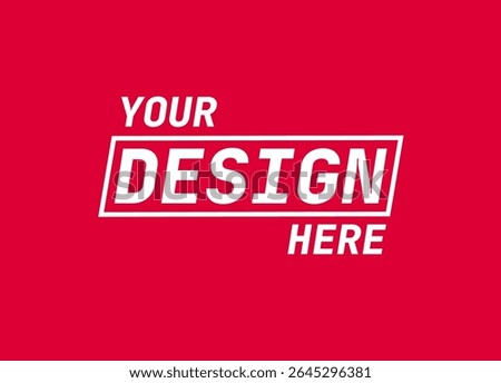 Customizable badge design featuring bold text your design here for branding and logo mockups.