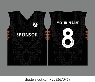 Customizable black patern Jersey Design