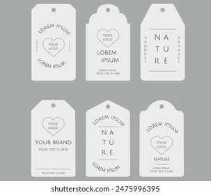 Customizable black and white Pantry label collection. Blank labels template. Price tags set. 