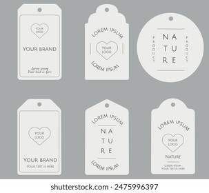 Customizable black and white Pantry label collection. Blank labels template. Price tags set. 