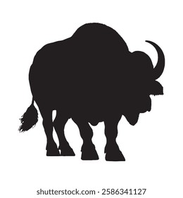 Customizable Buffalo Silhouette for Unique Graphic Projects - Buffalo Vector - Buffalo Illustration
