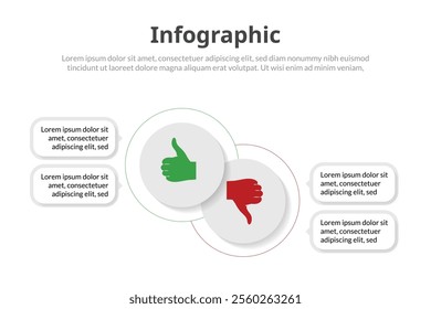 Customizable Circle Infographic Design 4 Step for Pros and Cons, Dos and Don’ts, and Versus Comparisons