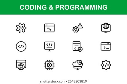 Customizable Coding and Programming Icons. Premium Icons for Development, Design Systems, and Tech Workflows