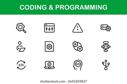 Customizable Coding and Programming Icons. Premium Icons for Development, Design Systems, and Tech Workflows