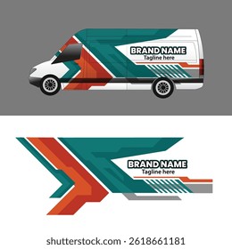 Customizable Commercial Van Wrap Design Vector