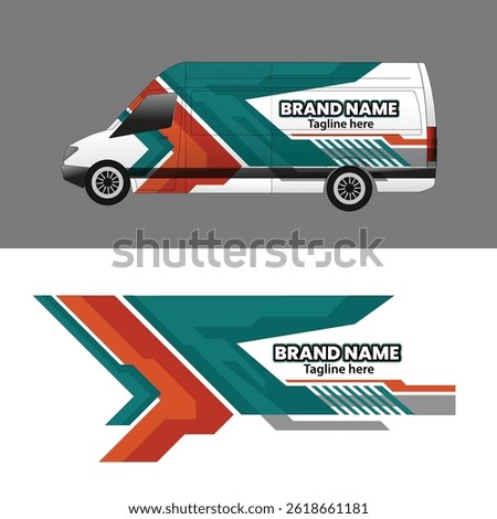 Customizable Commercial Van Wrap Design Vector