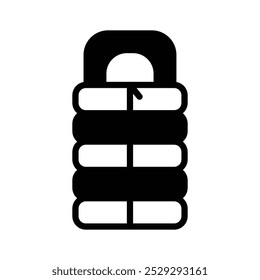 A customizable design vector icon of sleeping bag