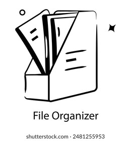 A customizable doodle icon of file organizer 