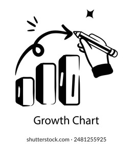 Un doodle personalizable de gráfico de crecimiento 