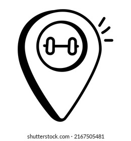 Customizable doodle icon of gym location 

