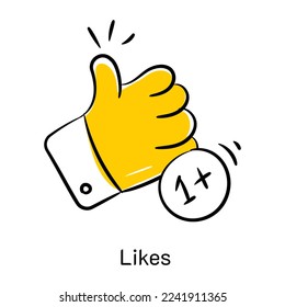 Un ícono de doodle personalizable de me gusta 