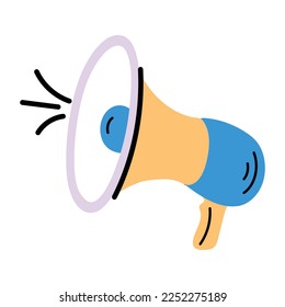 A customizable doodle icon of megaphone  