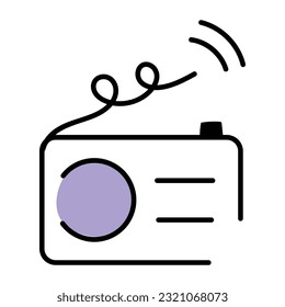 Customizable doodle icon of radio set 