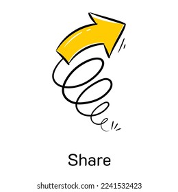 A customizable doodle icon of share 