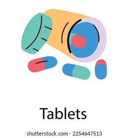 A customizable doodle icon of tablets 