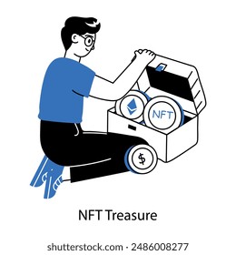 Anpassbare Doodle Mini-Illustration von Nft Schatz 