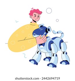 Mini ilustración personalizable del garabato de una mascota del robot 