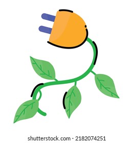 A customizable doodle sticker of eco power 