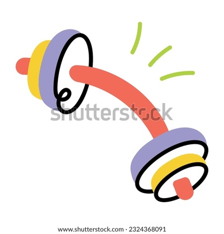 Customizable drawing icon of barbell 