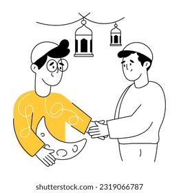Customizable drawing illustration of handshake 