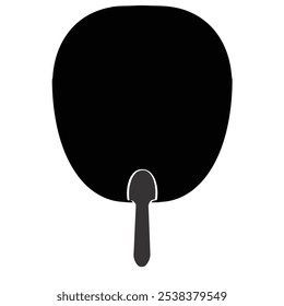 Customizable, editable vector of a black hand fan.