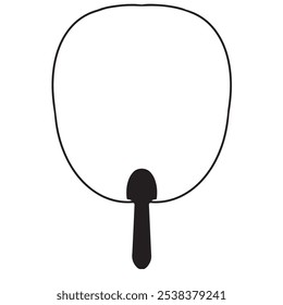 Customizable, editable vector of a white hand fan.