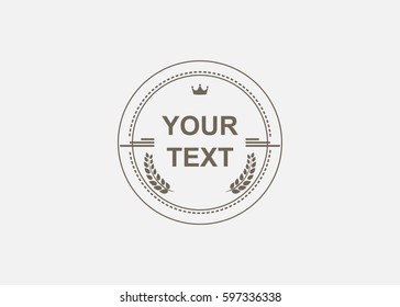 Customizable emblem, line design. Vector illustration