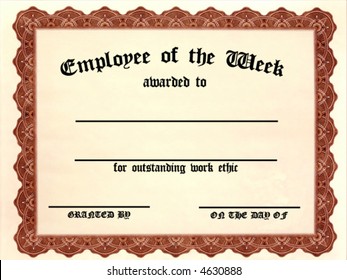 Customizable Employee on the Week certificate