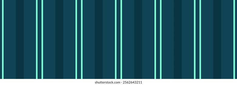 Customizable fabric vertical seamless, children texture stripe background. Artwork lines vector pattern textile in cyan and aquamarine colors palette.