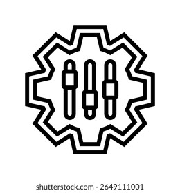 recursos personalizáveis ícone de linha vetor. recursos personalizáveis sinal. isolado contorno símbolo ilustração preta