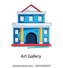 A customizable flat icon of art gallery 