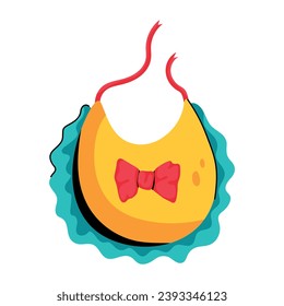 Customizable flat icon of baby bib 