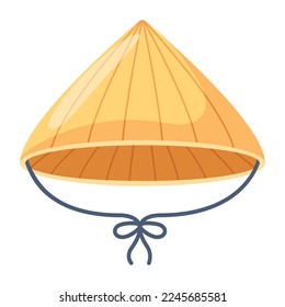 A customizable flat icon of bamboo cap