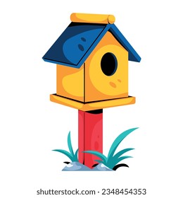 Customizable flat icon of bird house 