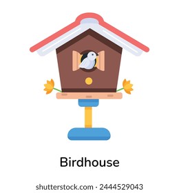 Customizable flat icon of a birdhouse 