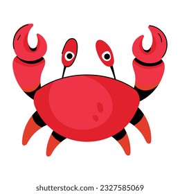 Customizable flat icon of crab 