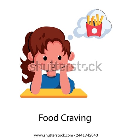 A customizable flat icon of food craving 