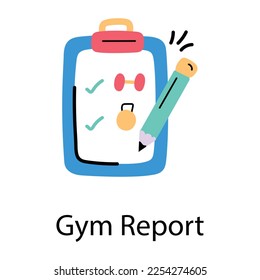 A customizable flat icon of gym report 