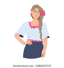 Customizable flat icon of hispanic girl 