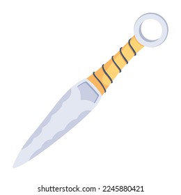 Un icono plano personalizable de kunai 