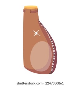 A customizable flat icon of leather bottle 