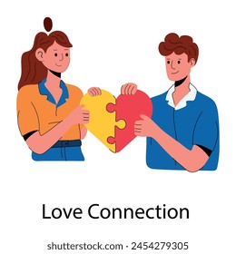 A customizable flat icon of love connection 