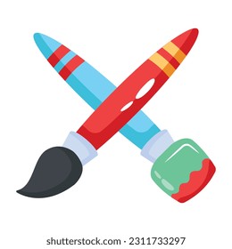 A customizable flat icon of painting tools 