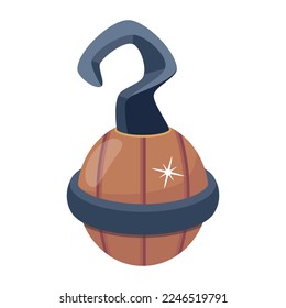 A customizable flat icon of pirate arm 