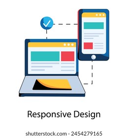 A customizable flat icon of responsive design 